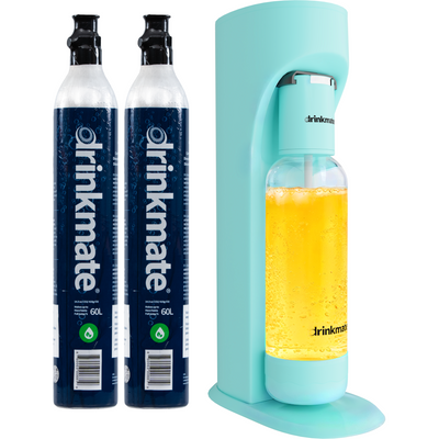 Drinkmate Sparkling Water and Soda Maker, Carbonates ANY Drink, Two Cylinder Bundle