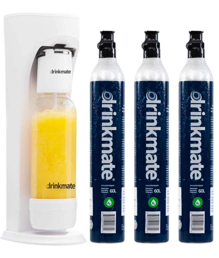 Drinkmate Sparkling Water and Soda Maker, Carbonates ANY Drink, Three Cylinder Bundle