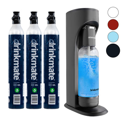 Drinkmate Sparkling Water and Soda Maker, Carbonates ANY Drink, Three Cylinder Bundle