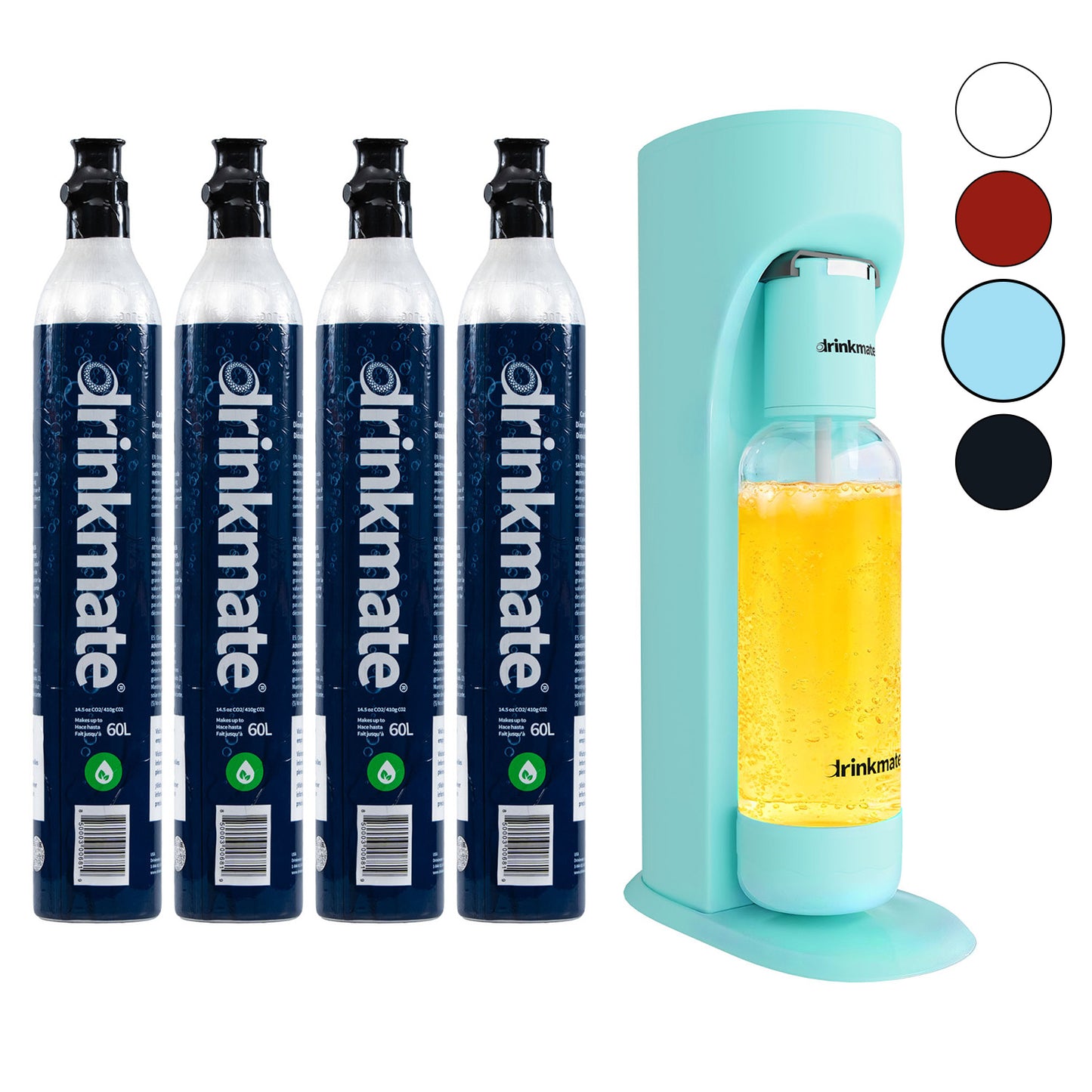 Drinkmate Sparkling Water and Soda Maker, Carbonates ANY Drink, Four Cylinder Bundle - Drinkmate UK