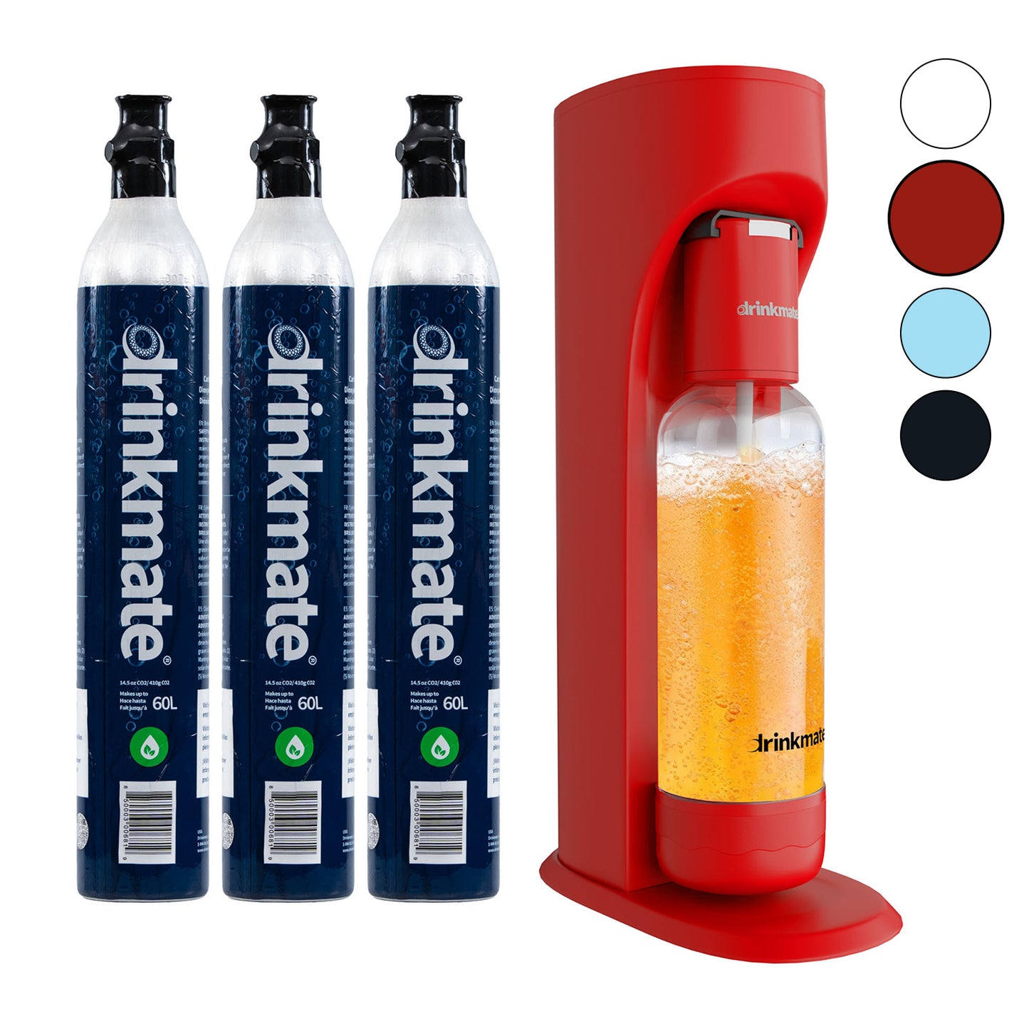 Drinkmate Sparkling Water and Soda Maker, Carbonates ANY Drink, Three Cylinder Bundle - Drinkmate UK