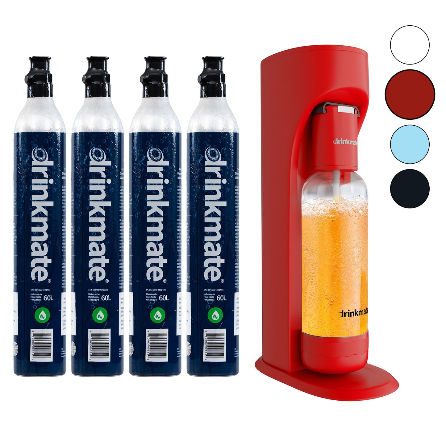 Drinkmate Sparkling Water and Soda Maker, Carbonates ANY Drink, Four Cylinder Bundle - Drinkmate UK