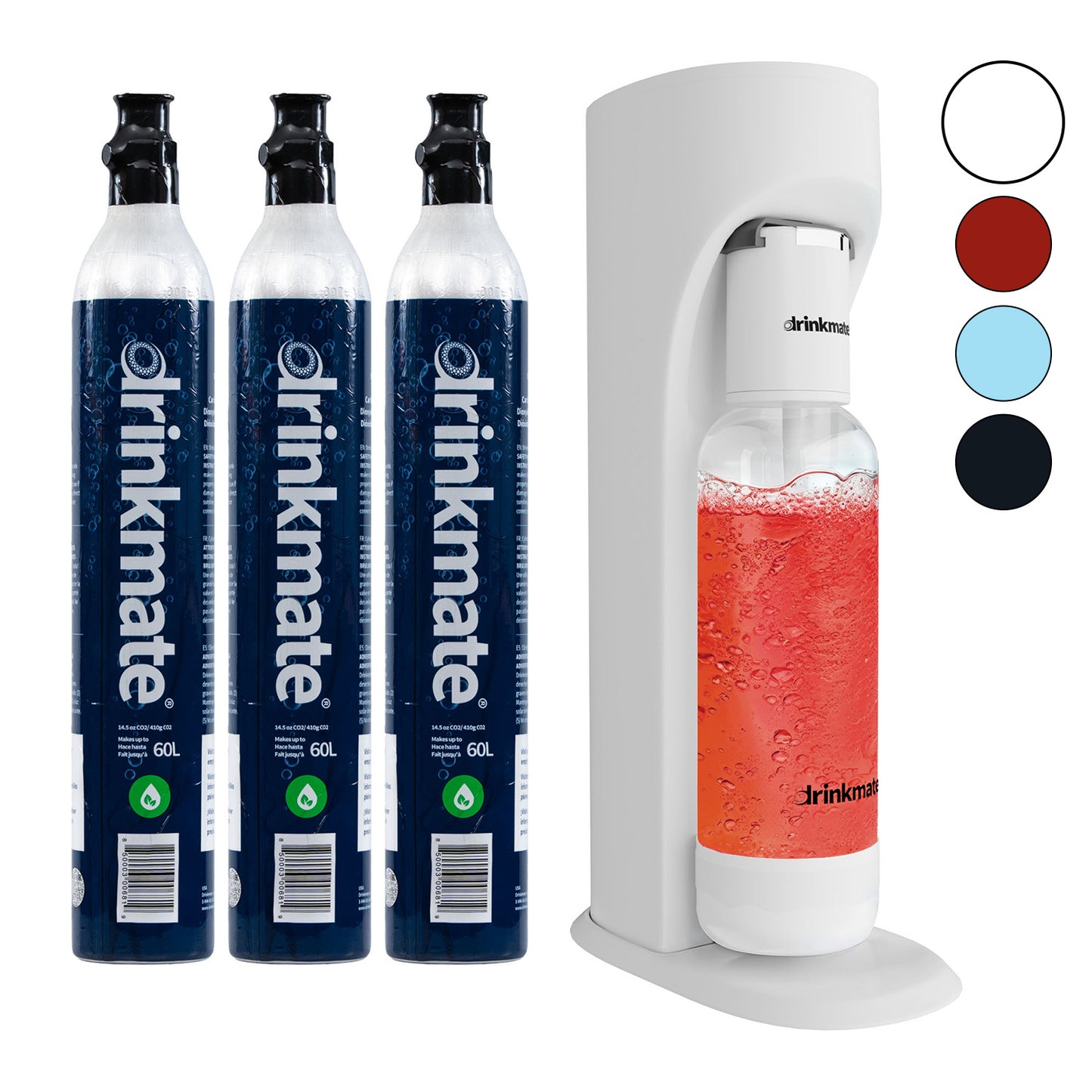 Drinkmate Sparkling Water and Soda Maker, Carbonates ANY Drink, Three Cylinder Bundle - Drinkmate UK