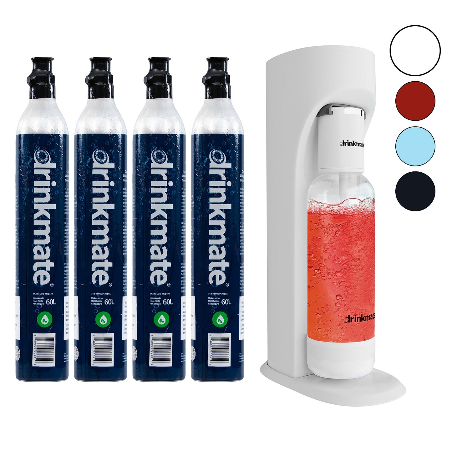 Drinkmate Sparkling Water and Soda Maker, Carbonates ANY Drink, Four Cylinder Bundle - Drinkmate UK