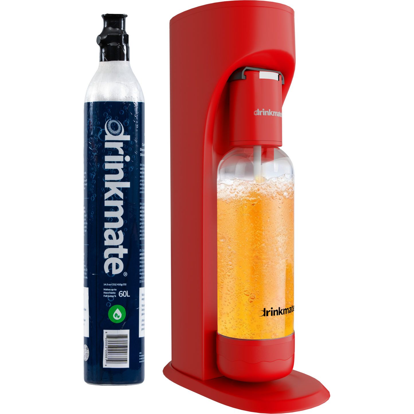 Drinkmate Sparkling Water and Soda Maker, Carbonates ANY Drink, with 60L CO2 Cylinder