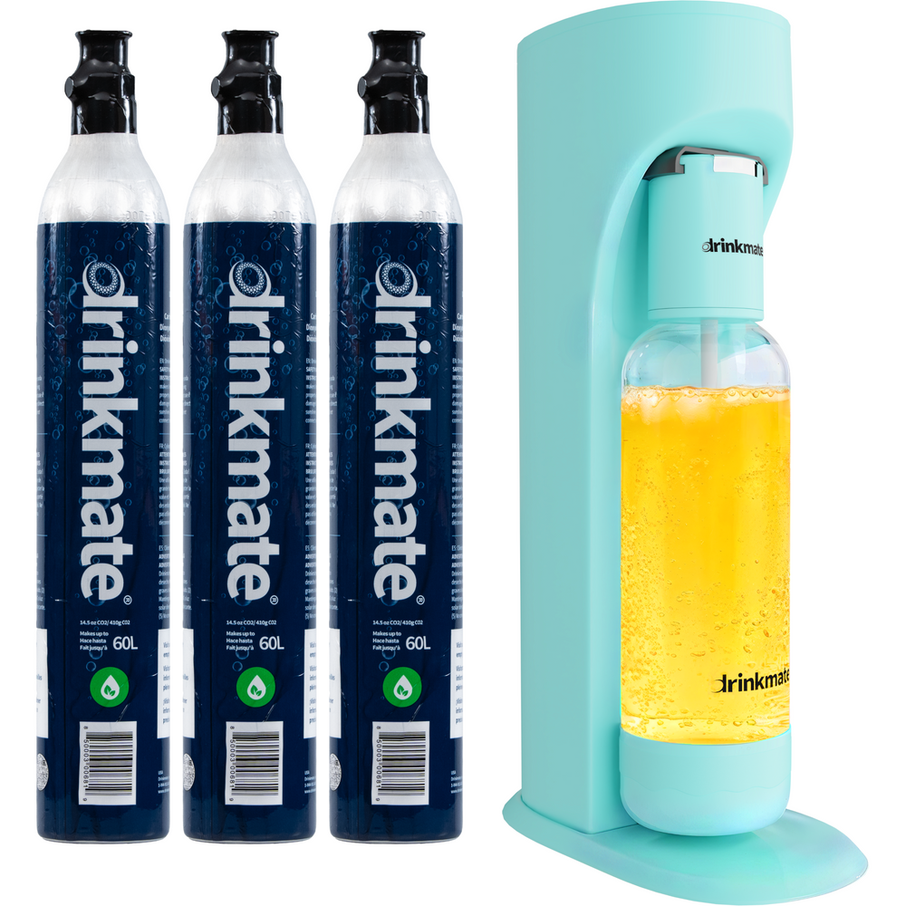 Drinkmate Sparkling Water and Soda Maker, Carbonates ANY Drink, Three Cylinder Bundle