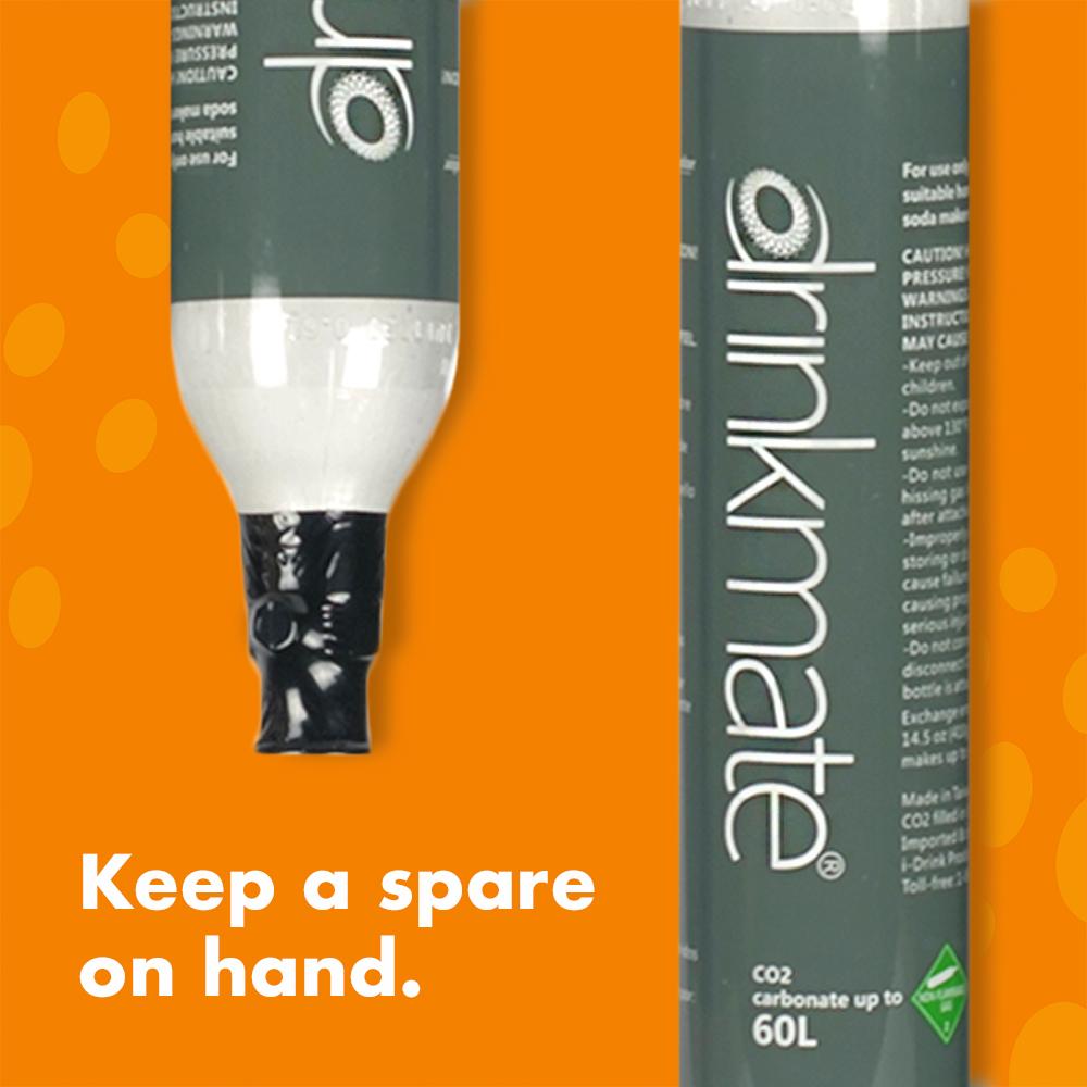 CO2 Refill Cylinders 60L (14.5 oz) - 2 Pack - Drinkmate UK